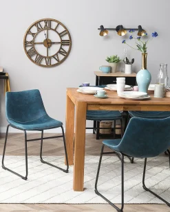 Set di 2 sedie da pranzo BATAVIA Tessuto Blu oltremare