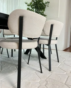 Set di 2 sedie da pranzo BRONTE Tessuto Beige chiaro