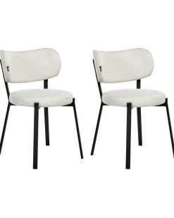 Set di 2 sedie da pranzo BRONTE Tessuto Beige chiaro