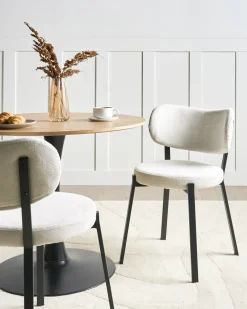 Set di 2 sedie da pranzo BRONTE Tessuto Beige chiaro