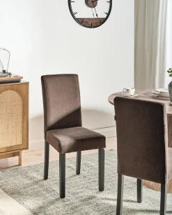 Set di 2 sedie da pranzo BROADWAY Tessuto Marrone