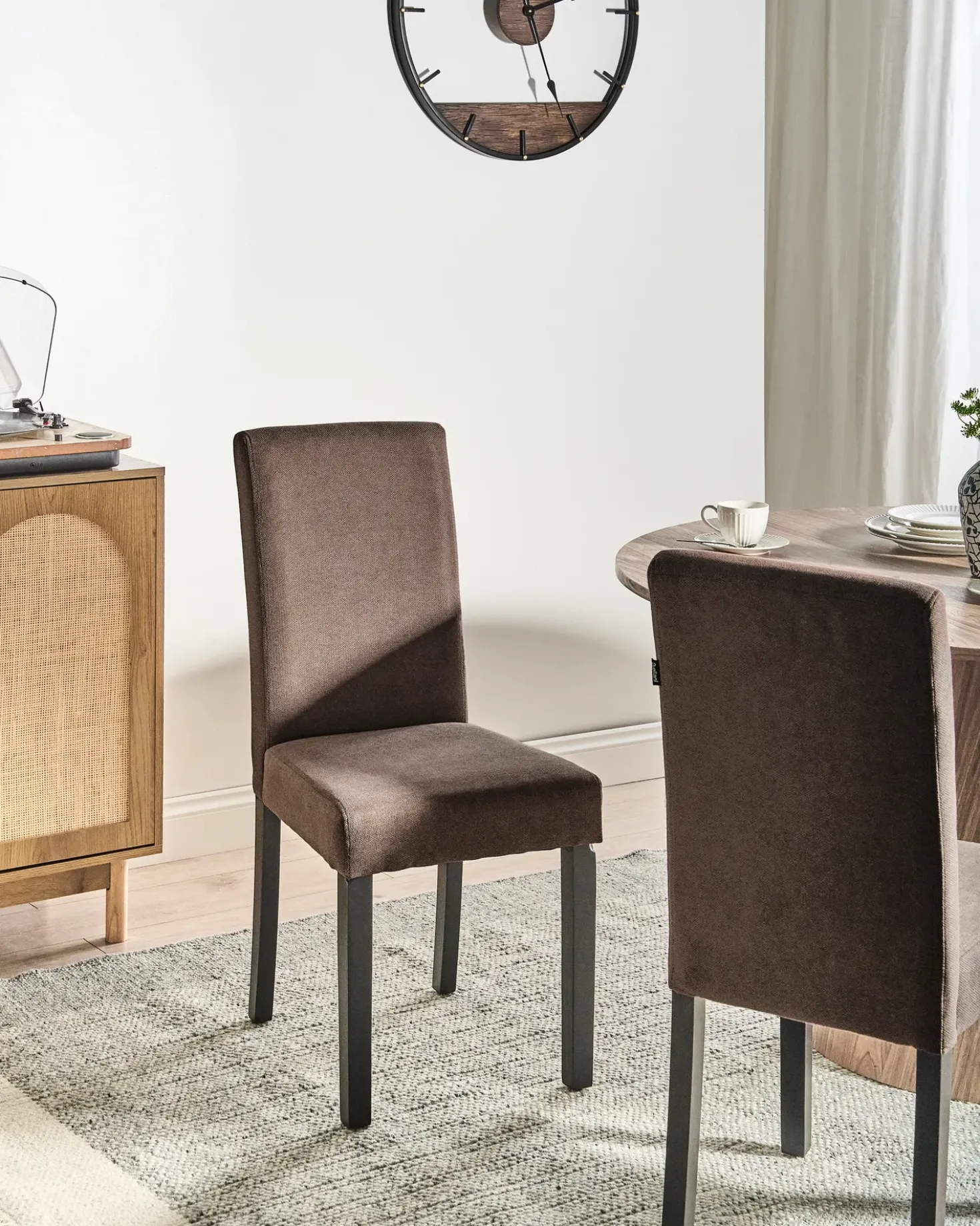 Set di 2 sedie da pranzo BROADWAY Tessuto Marrone