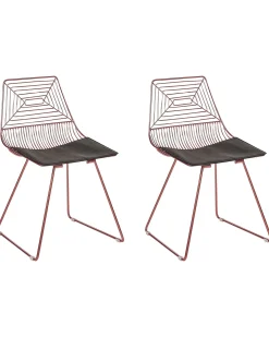 Set di 2 sedie da pranzo BEATTY Metallo Oro rosa