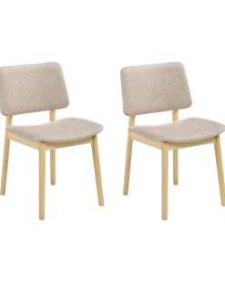 Set di 2 sedie da pranzo BLANE Bouclé Marrone chiaro/Tortora