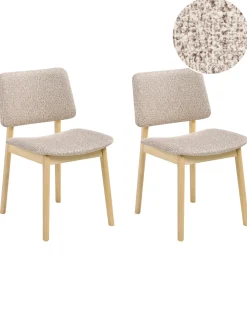 Set di 2 sedie da pranzo BLANE Bouclé Marrone chiaro/Tortora