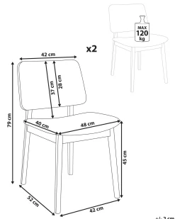 Set di 2 sedie da pranzo BLANE Bouclé Marrone scuro/Tortora