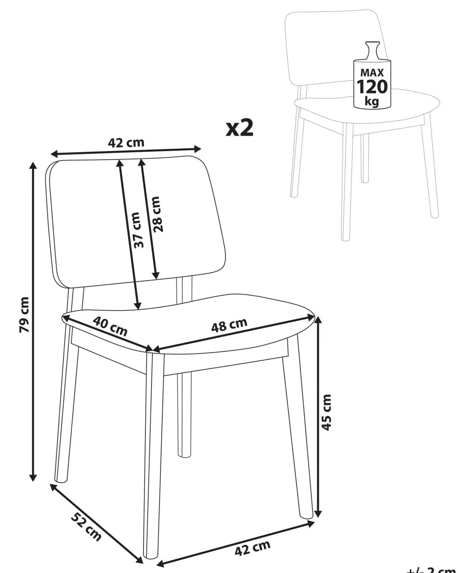 Set di 2 sedie da pranzo BLANE Bouclé Marrone scuro/Tortora