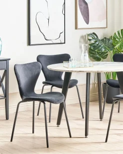 Set di 2 sedie da pranzo BOONVILLE Velluto Nero