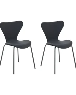 Set di 2 sedie da pranzo BOONVILLE Velluto Nero