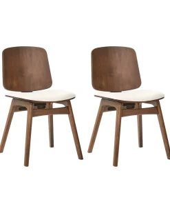 Set di 2 sedie da pranzo CHARLESTON Legno Marrone/Beige chiaro
