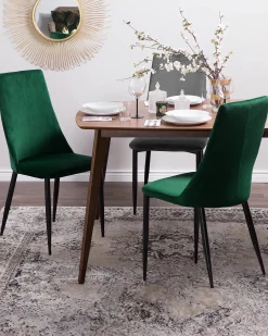 Set di 2 sedie da pranzo CLAYTON Velluto Verde smeraldo