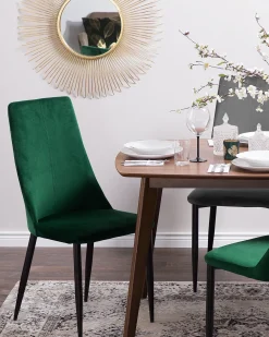 Set di 2 sedie da pranzo CLAYTON Velluto Verde smeraldo