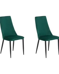 Set di 2 sedie da pranzo CLAYTON Velluto Verde smeraldo