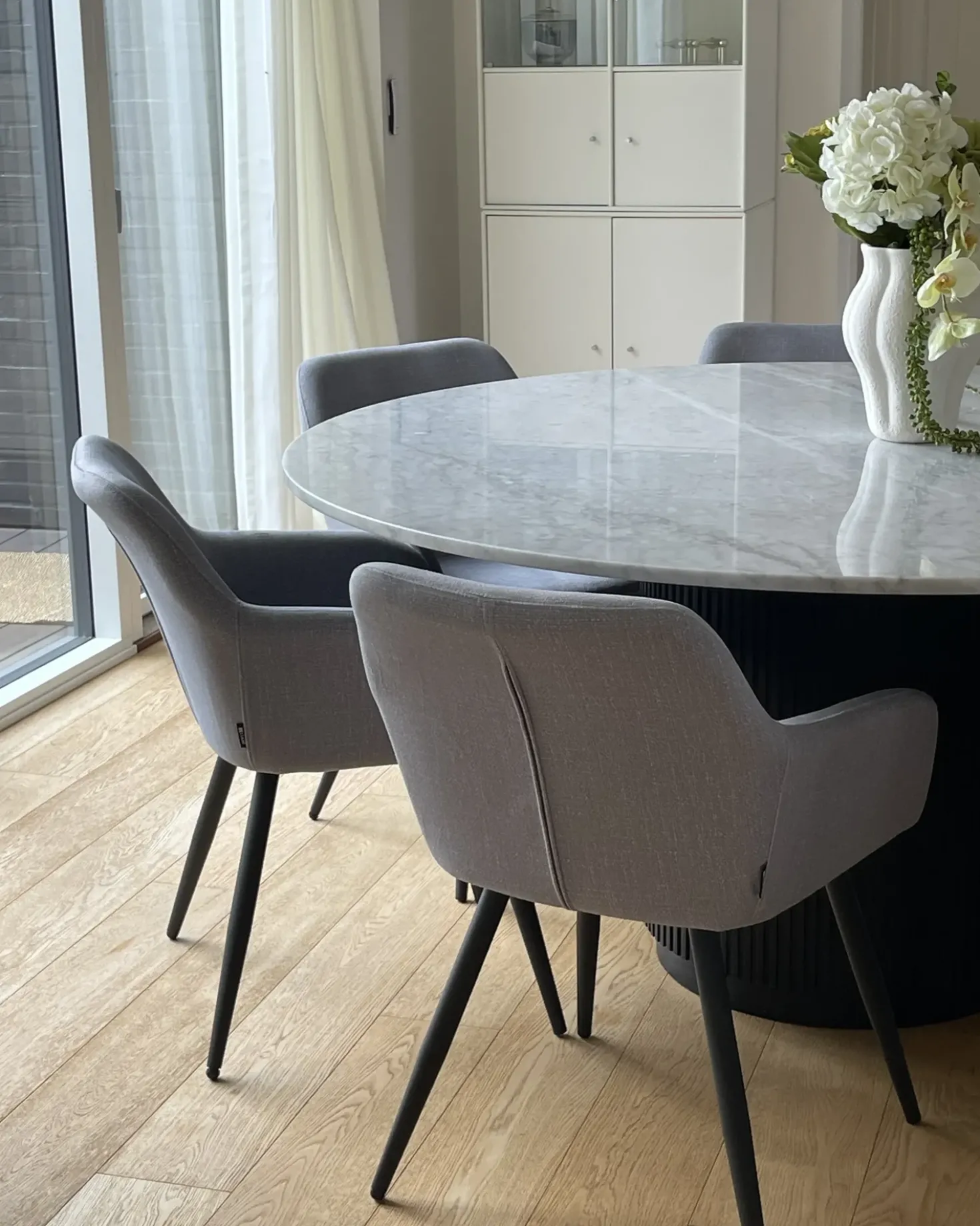 Set di 2 sedie da pranzo CASMALIA Velluto Grigio chiaro