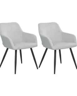 Set di 2 sedie da pranzo CASMALIA Velluto Grigio chiaro