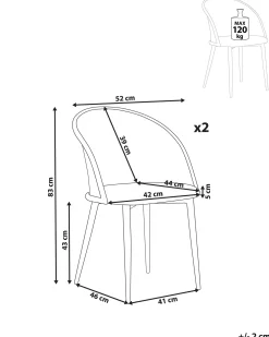Set di 2 sedie da pranzo CORNELL Metallo Nero