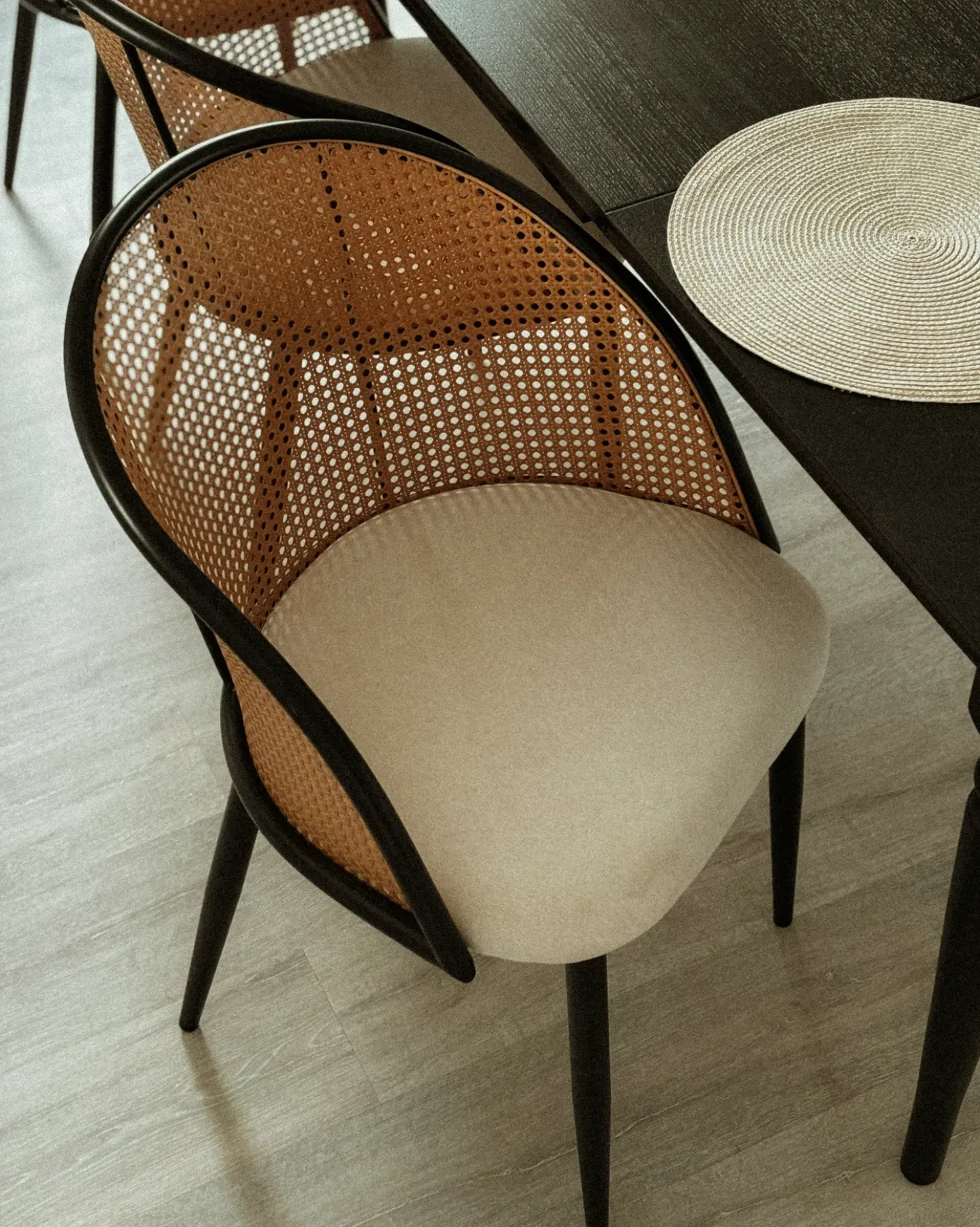 Set di 2 sedie da pranzo CORNELL Metallo Nero