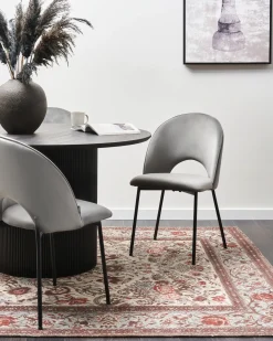 Set di 2 sedie da pranzo COVELO Velluto Grigio
