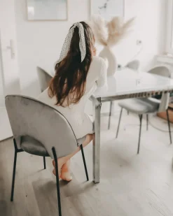Set di 2 sedie da pranzo COVELO Velluto Grigio