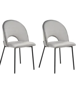 Set di 2 sedie da pranzo COVELO Velluto Grigio