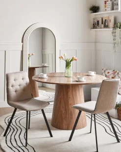 Set di 2 sedie da pranzo CARVER Tessuto Marrone chiaro