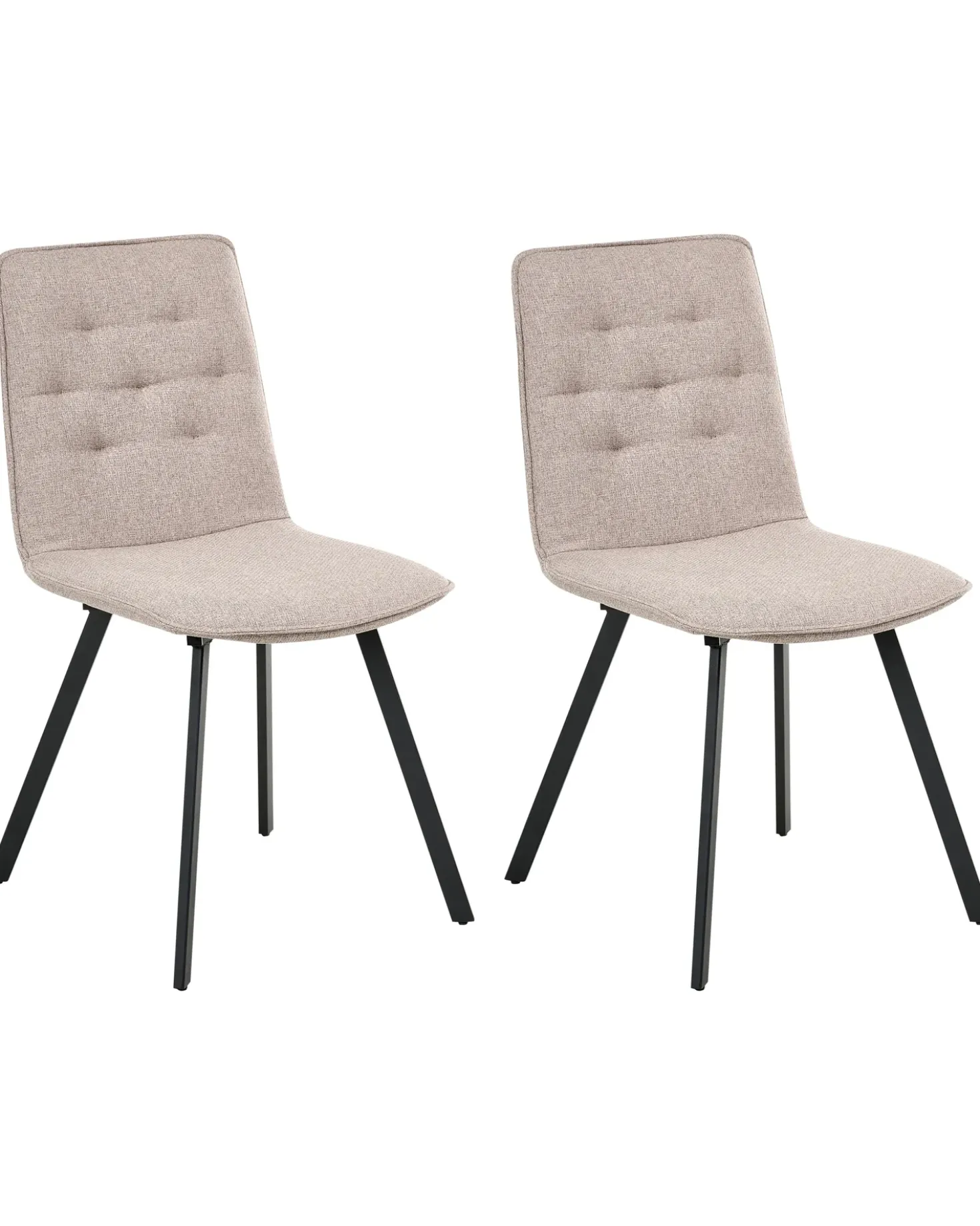Set di 2 sedie da pranzo CARVER Tessuto Marrone chiaro