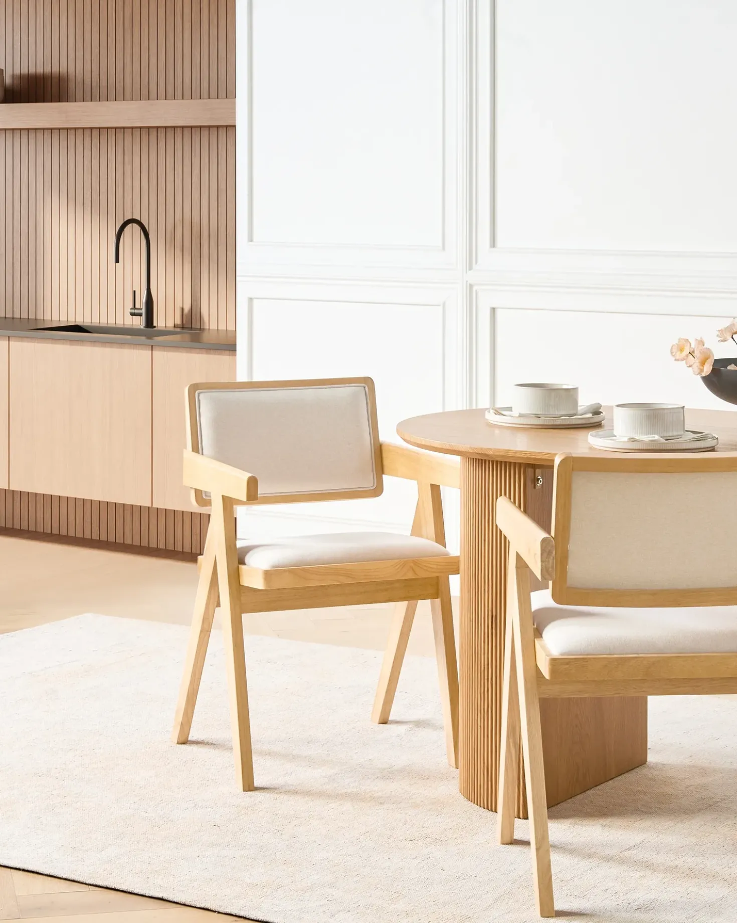 Set di 2 sedie da pranzo CARMODY Legno Marrone chiaro