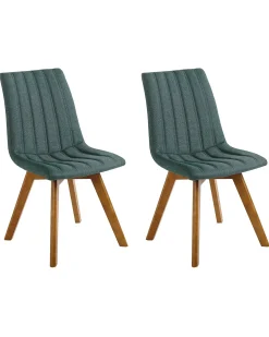 Set di 2 sedie da pranzo CALGARY Tessuto Verde scuro