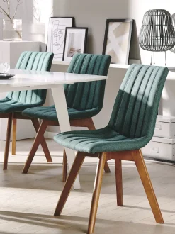 Set di 2 sedie da pranzo CALGARY Tessuto Verde scuro