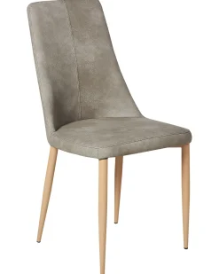 Set di 2 sedie da pranzo CLAYTON Pelle sintetica Grigio chiaro