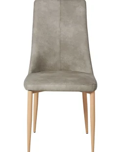 Set di 2 sedie da pranzo CLAYTON Pelle sintetica Grigio chiaro