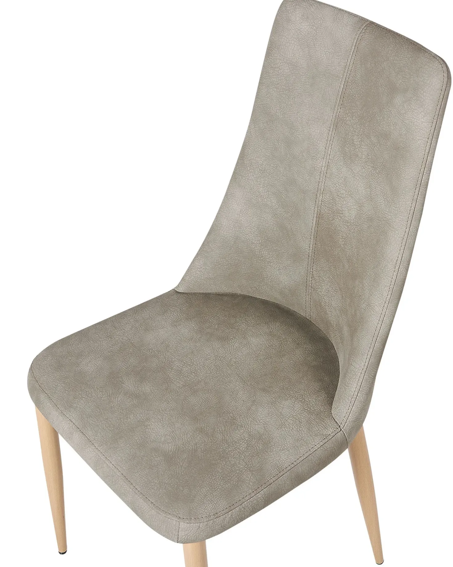 Set di 2 sedie da pranzo CLAYTON Pelle sintetica Grigio chiaro