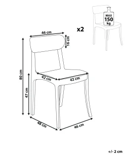 Set di 2 sedie da pranzo COVINGTON Trasparente