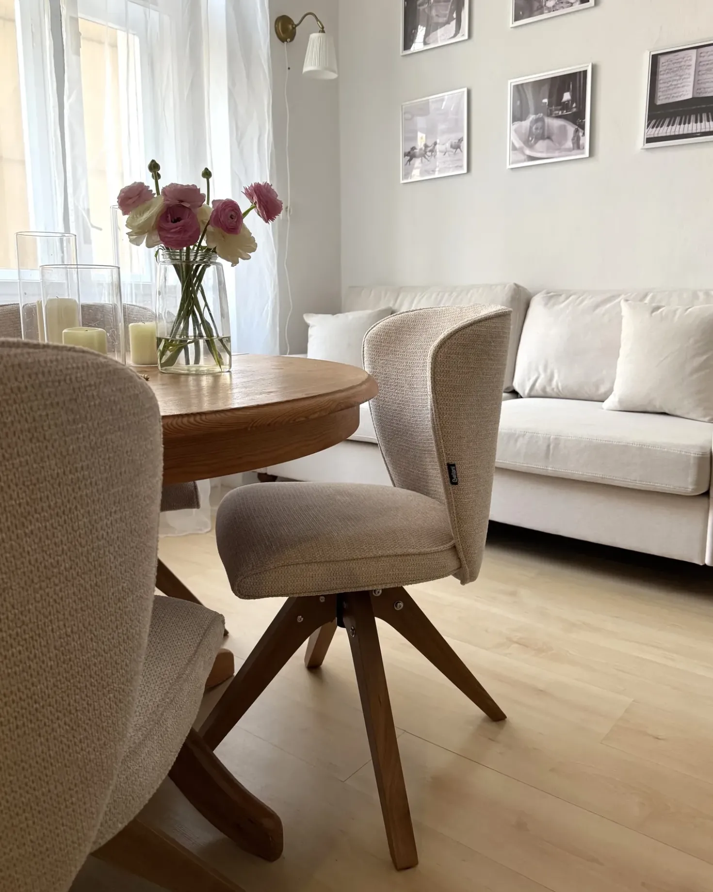 Set di 2 sedie da pranzo COSO Tessuto Beige chiaro