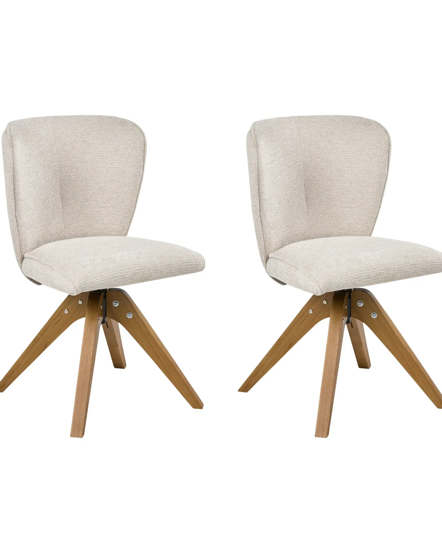 Set di 2 sedie da pranzo COSO Tessuto Beige chiaro