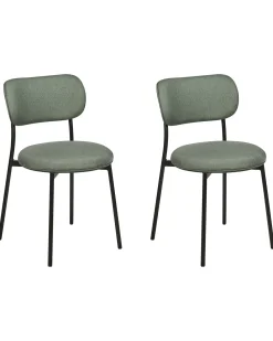 Set di 2 sedie da pranzo CASEY Tessuto Verde scuro