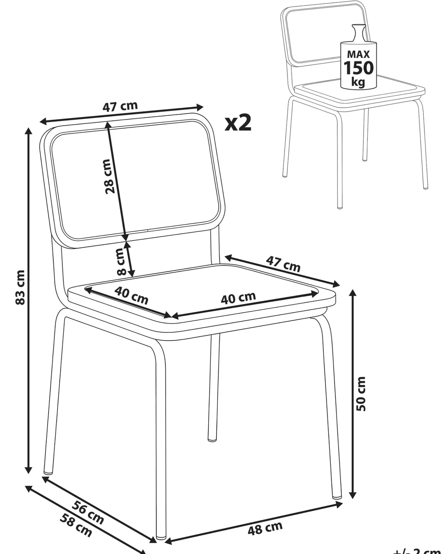 Set di 2 sedie da pranzo CORVALLIS Rattan sintetico (PE) Marrone