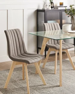Set di 2 sedie da pranzo CALGARY Tessuto Marrone