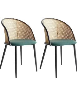 Set di 2 sedie da pranzo CORNELL Metallo Verde