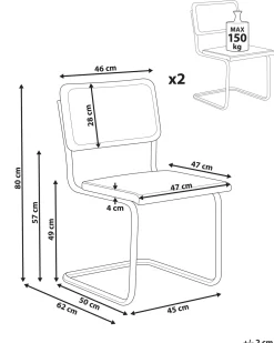 Set di 2 sedie da pranzo CORDOVA Rattan Marrone chiaro