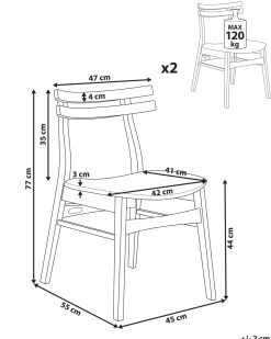 Set di 2 sedie da pranzo CYNTHIANA Legno Marrone/Beige chiaro