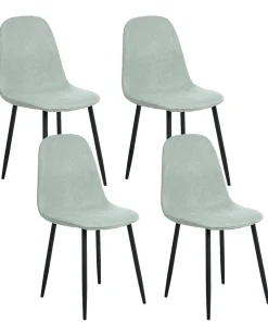Set di 4 sedie da pranzo CRANDALL Tessuto Verde chiaro