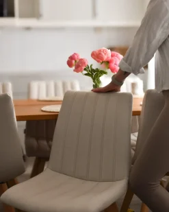 Set di 2 sedie da pranzo CALGARY Tessuto Bianco sporco