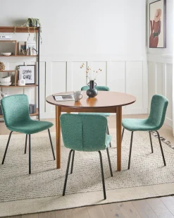 Set di 4 sedie da pranzo CALDWELL Tessuto Verde