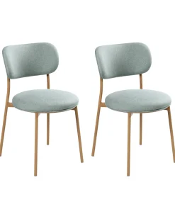 Set di 2 sedie da pranzo CASEY Tessuto Verde menta