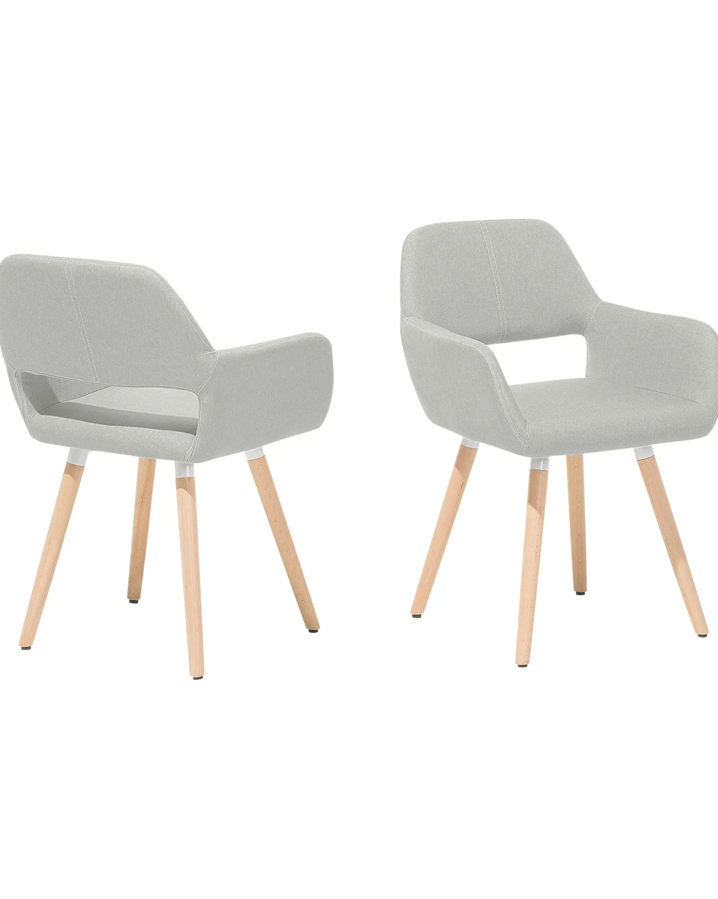 Set di 2 sedie da pranzo CHICAGO Tessuto Grigio chiaro