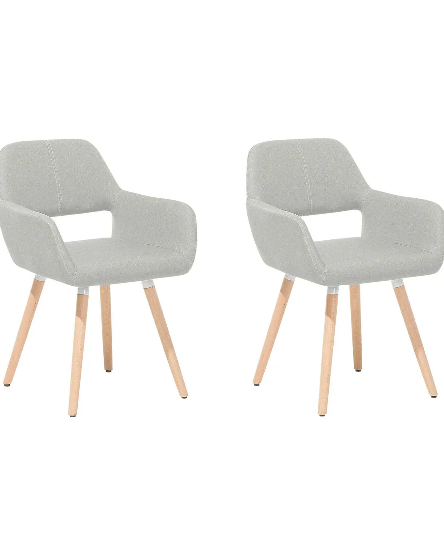 Set di 2 sedie da pranzo CHICAGO Tessuto Grigio chiaro