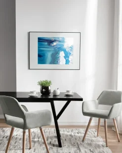 Set di 2 sedie da pranzo CHICAGO Tessuto Grigio chiaro