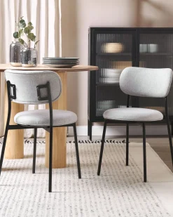 Set di 2 sedie da pranzo CASEY Tessuto Grigio chiaro