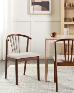 Set di 2 sedie da pranzo CRAIG Legno Marrone scuro/Beige